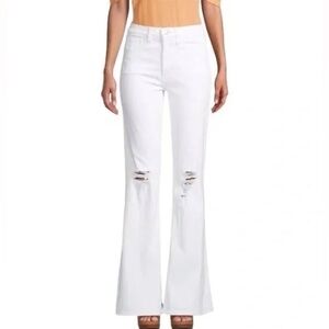 Joe's Jeans Women's Distressed White Flare Jeans